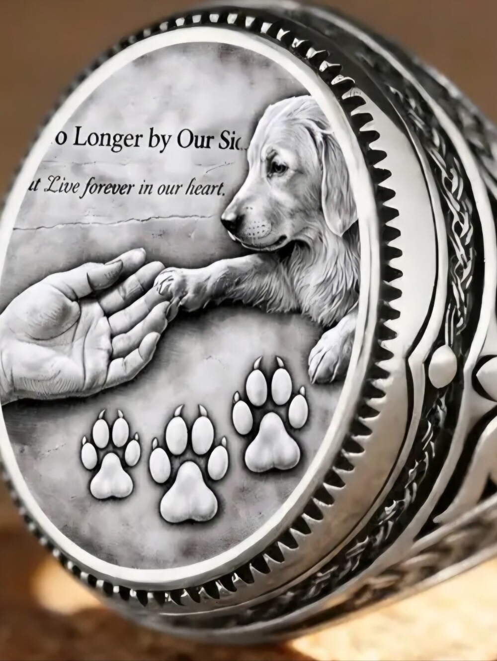 NEW Sundance Stainless Steel Ring "DOG REMBRANDT" SIZE 7